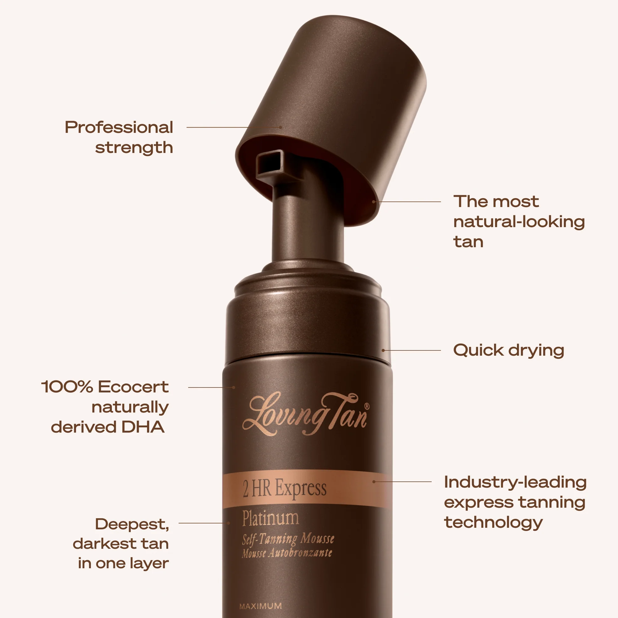 2 HR Express Platinum Self-Tanning Mousse 200ml - Image 6