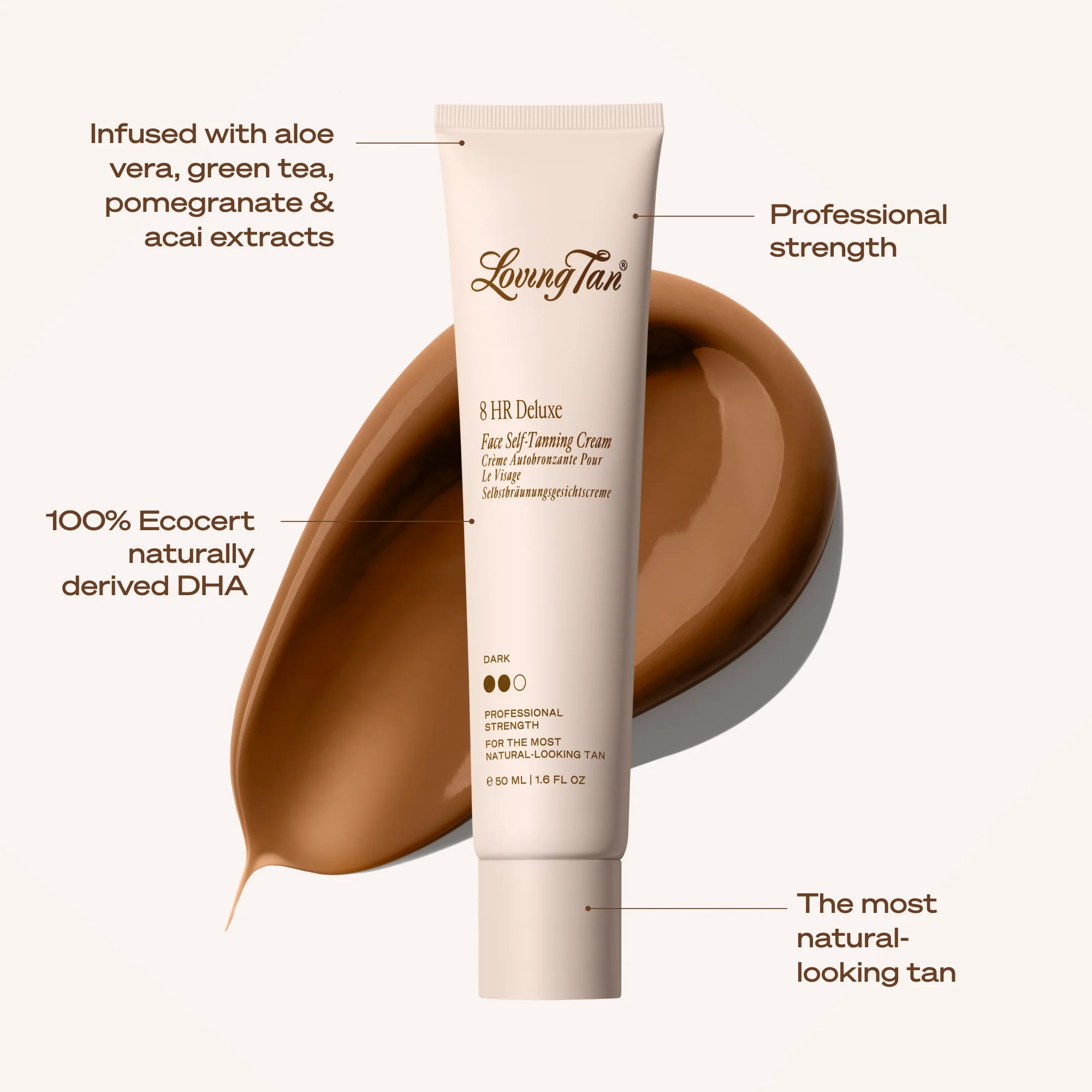 8 HR Deluxe Face Self-Tanning Cream Dark - Image 6
